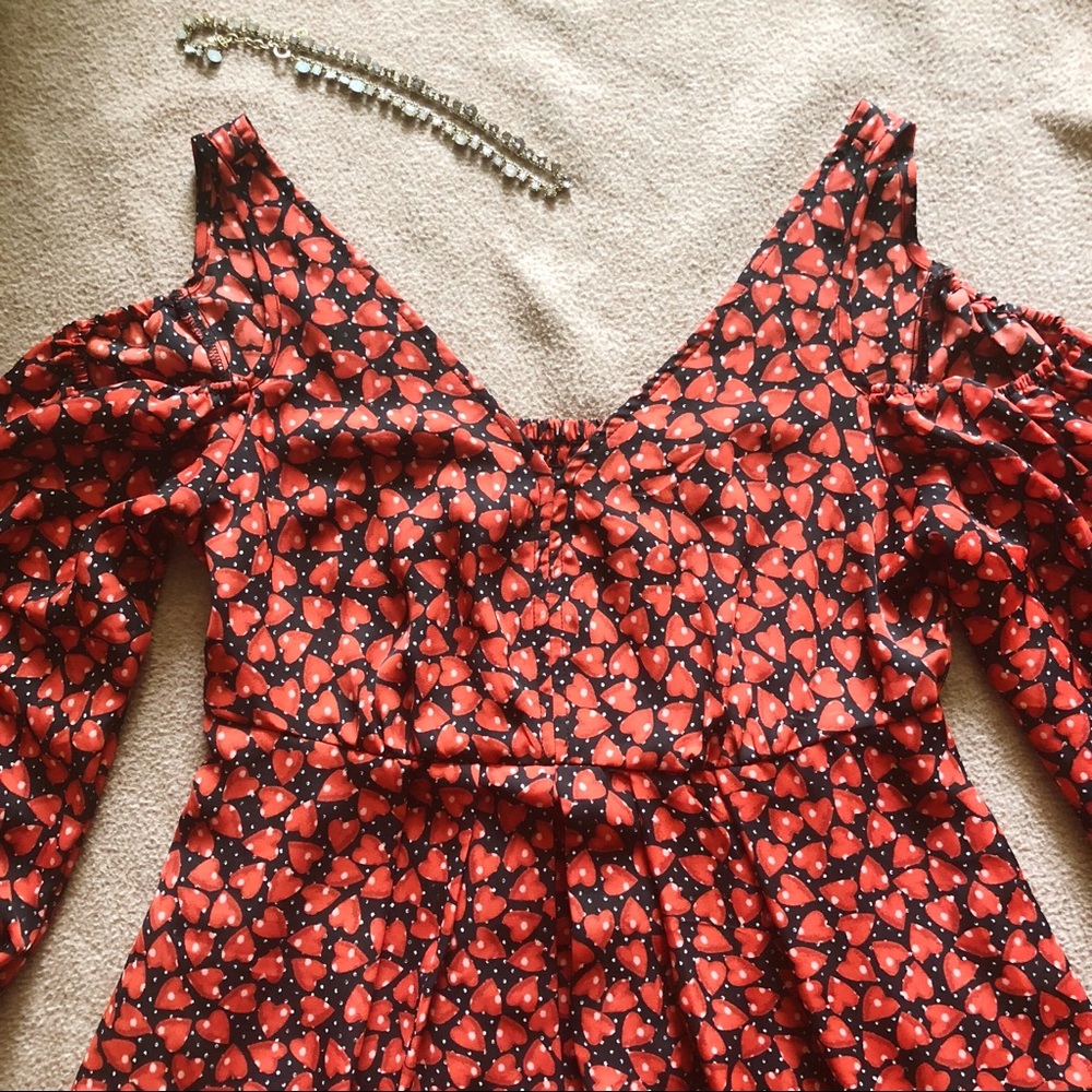 LAUREN CONRAD DISNEY cold shoulder mini dress red